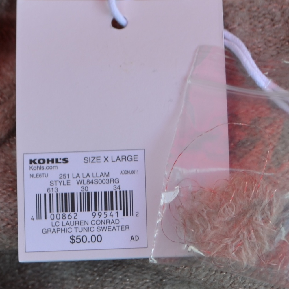 NWT LC Lauren 1X/XL Conrad Llama Sweater - Picture 5 of 7